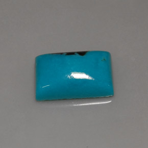 Turchese naturale blu da 3,47 ct, baguette, opaco