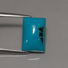 Turchese naturale blu da 3,47 ct, baguette, opaco