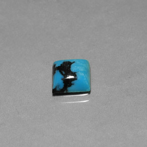 Turchese naturale blu da 1,84 ct, quadrato, opaco