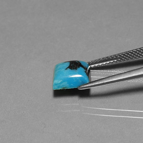 Turchese naturale blu da 1,84 ct, quadrato, opaco