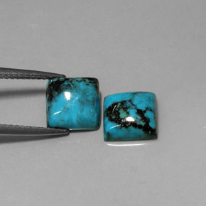Turchese naturale blu da  ct, quadrato, opaco
