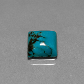 Turchese naturale blu da 2,04 ct, quadrato, opaco