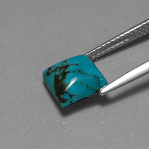 Turchese naturale blu da 2,04 ct, quadrato, opaco