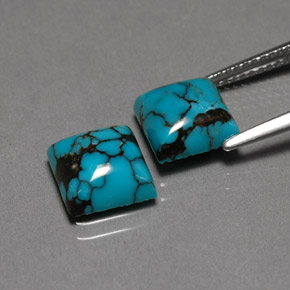 Gemme di Turchese Blu naturale da  ct, Quadrato, Opaco