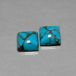 Turchese naturale blu da  ct, quadrato, opaco