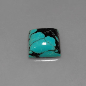 Turchese naturale blu da 1,65 ct, quadrato, opaco
