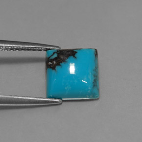 Turchese naturale blu da 1,80 ct, quadrato, opaco
