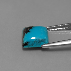 Turchese naturale blu da 1,80 ct, quadrato, opaco