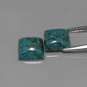 Turchese naturale blu da  ct, quadrato, opaco