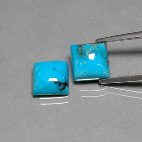 Gemme di Turchese Blu naturale da  ct, Quadrato, Opaco