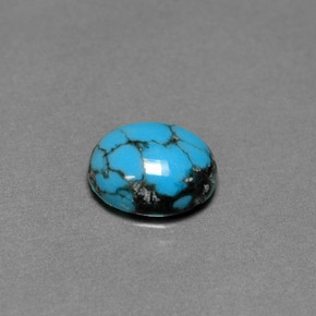 Turchese naturale blu da 1,79 ct, taglio ovale, opaco