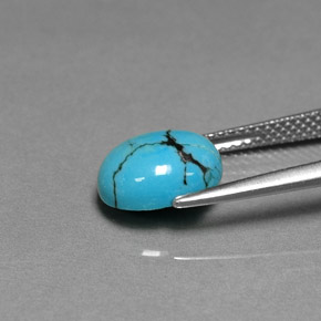 Turchese Blu naturale da 1.87 ct, Taglio ovale, Opaco