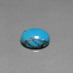 Turchese naturale blu da 2,16 ct, taglio ovale, opaco