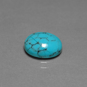Turchese naturale blu da 1,70 ct, taglio ovale, opaco