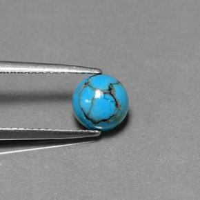 Turchese Blu verde naturale da 0.96 ct, Taglio rotondo, Opaco