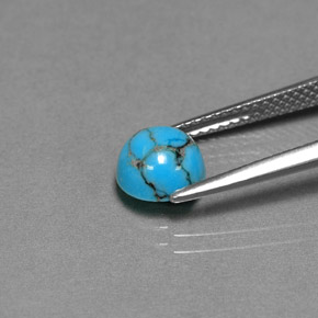 Turchese Blu verde naturale da 0.96 ct, Taglio rotondo, Opaco