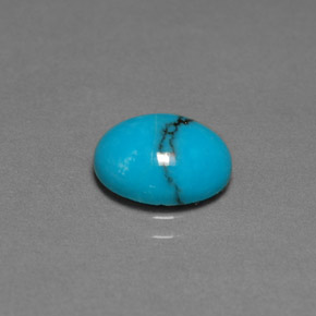 Turchese naturale blu da 1,91 ct, taglio ovale, opaco