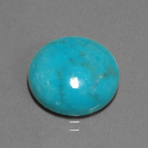 Turchese naturale verde da 7,15 ct, taglio rotondo, opaco
