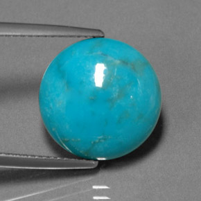 Turchese naturale verde da 7,15 ct, taglio rotondo, opaco
