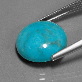 Turchese naturale verde da 7,15 ct, taglio rotondo, opaco