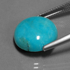 Turchese naturale verde da 7,27 ct, taglio rotondo, opaco