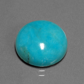Turchese naturale verde da 7,27 ct, taglio rotondo, opaco