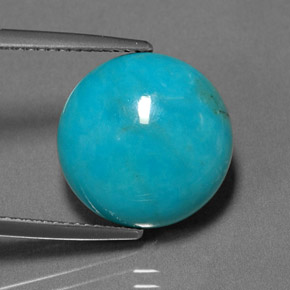 Turchese naturale verde da 7,27 ct, taglio rotondo, opaco