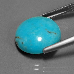 Turchese naturale verde da 6,89 ct, taglio rotondo, opaco