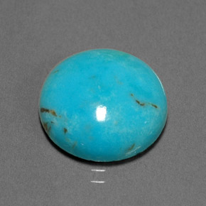 Turchese naturale verde da 6,89 ct, taglio rotondo, opaco