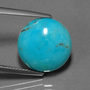 Turchese naturale verde da 6,89 ct, taglio rotondo, opaco