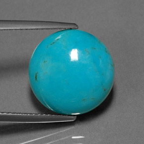 Turchese naturale verde da 7,02 ct, taglio rotondo, opaco