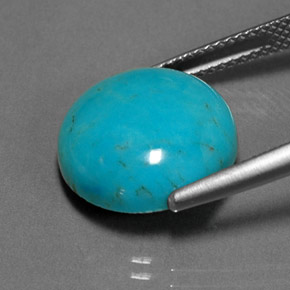 Turchese naturale verde da 7,02 ct, taglio rotondo, opaco