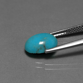 Turchese naturale verde da 2,08 ct, taglio ovale, opaco