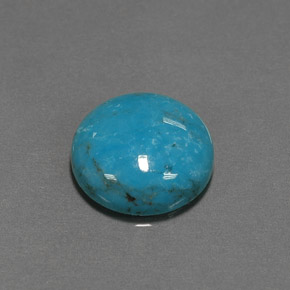 Turchese naturale blu da 6,37 ct, taglio rotondo, opaco
