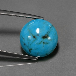 Turchese Blu naturale da 6.36 ct, Taglio rotondo, Opaco