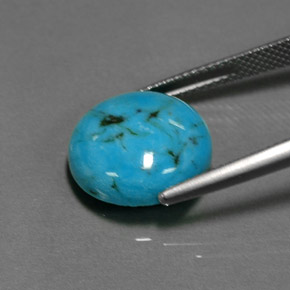 Turchese Blu naturale da 6.36 ct, Taglio rotondo, Opaco