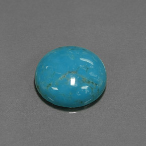 Turchese naturale blu da 6,36 ct, taglio rotondo, opaco