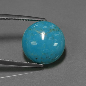 Turchese naturale blu da 6,36 ct, taglio rotondo, opaco