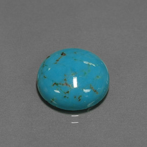 Turchese naturale blu da 6,39 ct, taglio rotondo, opaco
