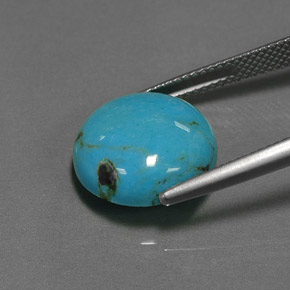 Turchese Blu naturale da 6.53 ct, Taglio rotondo, Opaco