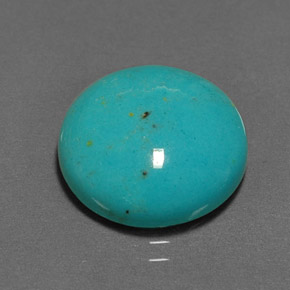 Turchese naturale verde da 5,77 ct, taglio rotondo, opaco