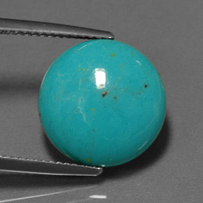 Turchese naturale verde da 5,77 ct, taglio rotondo, opaco