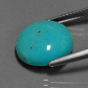 Turchese naturale verde da 5,77 ct, taglio rotondo, opaco
