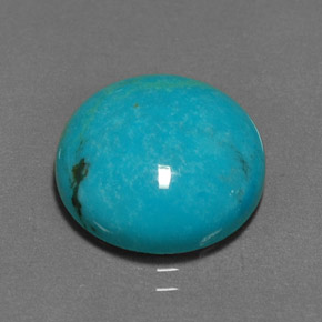 Turchese naturale blu da 6,18 ct, taglio rotondo, opaco