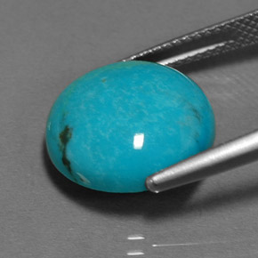 Turchese naturale blu da 6,18 ct, taglio rotondo, opaco