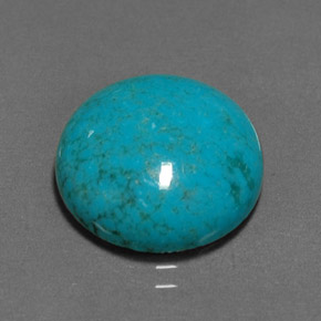 Turchese naturale blu da 6,25 ct, taglio rotondo, opaco