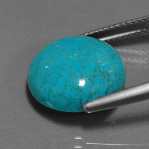 Turchese naturale blu da 6,25 ct, taglio rotondo, opaco