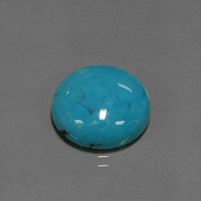 Turchese naturale blu da 6,47 ct, taglio rotondo, opaco