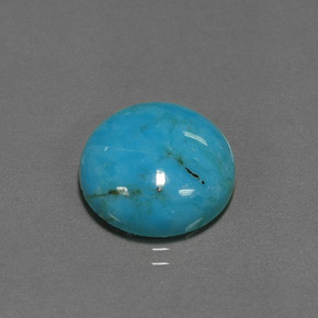 Turchese naturale blu da 6,53 ct, taglio rotondo, opaco