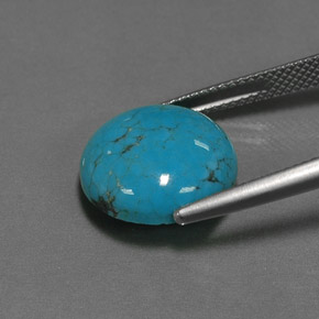Turchese Blu naturale da 6.56 ct, Taglio rotondo, Opaco